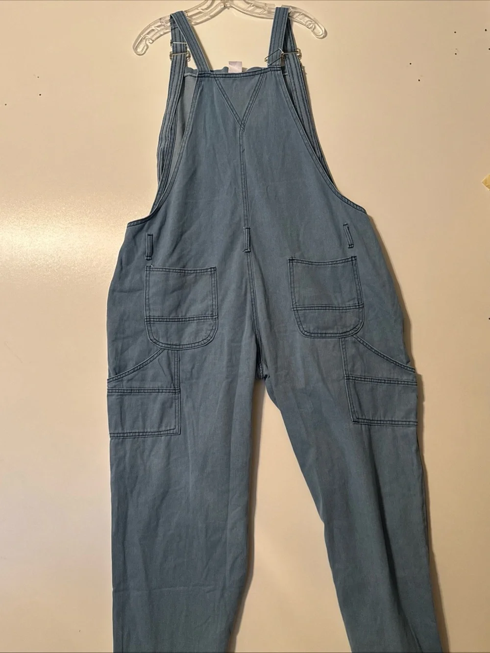 Light Blue Denim Overalls - Women's Casual Jumpsuit